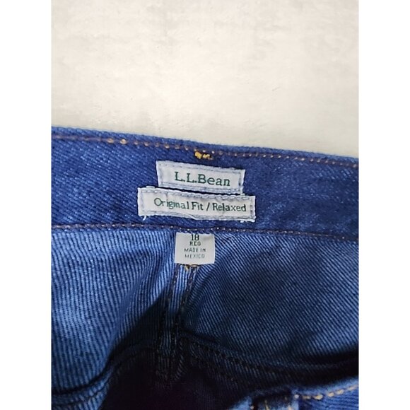 LL Bean Women's Original Fit Relaxed Jeans 18 Reg Rinsed Wash Taper Leg 34x29 - Picture 5 of 15